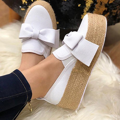 Women's Loafers & Slip-Ons Espadrilles Flat Heel Round Toe Casual Daily Walking Shoes Canvas Bowknot Solid Colored White Yellow Pink
Women's Loafers & Slip-Ons Espadrilles Flat Heel Round Toe Casual Daily Walking Shoes Canvas Bowknot Solid Colored White Yellow Pink