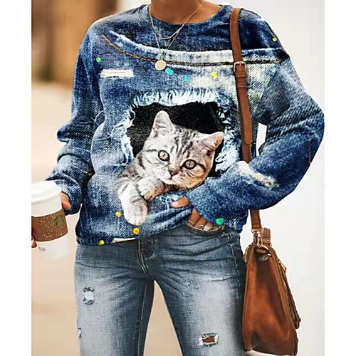 Women's Hoodie Sweatshirt Cat Print Daily Weekend 3D Print Active Basic Hoodies Sweatshirts Blue
Women's Hoodie Sweatshirt Cat Print Daily Weekend 3D Print Active Basic Hoodies Sweatshirts Blue
