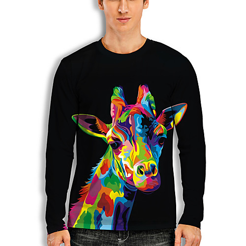Men's T shirt 3D Print Graphic Giraffe Horse Animal Print Long Sleeve Daily Tops Personalized Basic Casual Round Neck Black
Men's T shirt 3D Print Graphic Giraffe Horse Animal Print Long Sleeve Daily Tops Personalized Basic Casual Round Neck Black