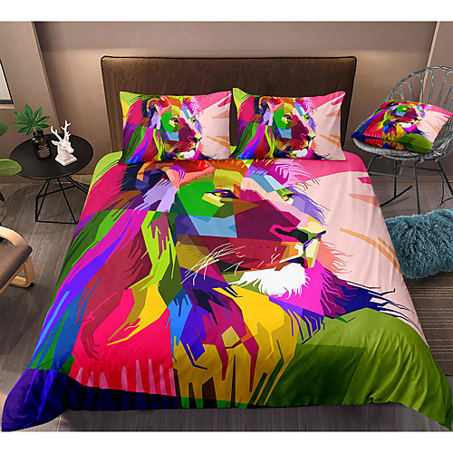 Lion Print 3-Piece Duvet Cover Set Hotel Bedding Sets Comforter Cover with Soft Lightweight Microfiber, Include 1 Duvet Cover, 2 Pillowcases for Double/Queen/King(1 Pillowcase for Twin/Single)
Lion Print 3-Piece Duvet Cover Set Hotel Bedding Sets Comforter Cover with Soft Lightweight Microfiber, Include 1 Duvet Cover, 2 Pillowcases for Double/Queen/King(1 Pillowcase for Twin/Single)