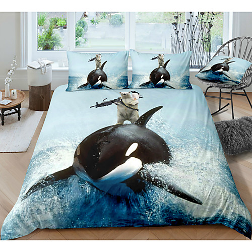 Riding Shark 3-Piece Duvet Cover Set Hotel Bedding Sets Comforter Cover with Soft Lightweight Microfiber, Include 1 Duvet Cover, 2 Pillowcases for Double/Queen/King(1 Pillowcase for Twin/Single)
Riding Shark 3-Piece Duvet Cover Set Hotel Bedding Sets Comforter Cover with Soft Lightweight Microfiber, Include 1 Duvet Cover, 2 Pillowcases for Double/Queen/King(1 Pillowcase for Twin/Single)