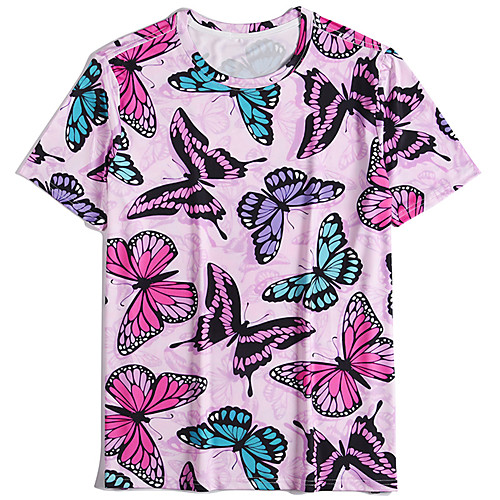 Men's T shirt Shirt 3D Print Butterfly Graphic Prints Animal 3D Print Print Short Sleeve Daily Tops Casual Beach Round Neck Blushing Pink
Men's T shirt Shirt 3D Print Butterfly Graphic Prints Animal 3D Print Print Short Sleeve Daily Tops Casual Beach Round Neck Blushing Pink