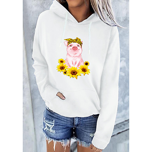Women's Hoodie Pullover Cartoon Graphic Flower Print Daily Other Prints Basic Casual Hoodies Sweatshirts White Black
Women's Hoodie Pullover Cartoon Graphic Flower Print Daily Other Prints Basic Casual Hoodies Sweatshirts White Black