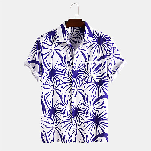 Men's Shirt 3D Print Floral Button-Down Print Short Sleeve Daily Tops Ethnic Style Casual Blue / White
Men's Shirt 3D Print Floral Button-Down Print Short Sleeve Daily Tops Ethnic Style Casual Blue / White