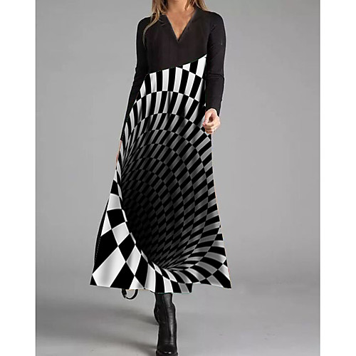 Women's A Line Dress Maxi long Dress Black Long Sleeve Color Block Fall Winter Round Neck Casual 2021 S M L XL XXL 3XL
Women's A Line Dress Maxi long Dress Black Long Sleeve Color Block Fall Winter Round Neck Casual 2021 S M L XL XXL 3XL