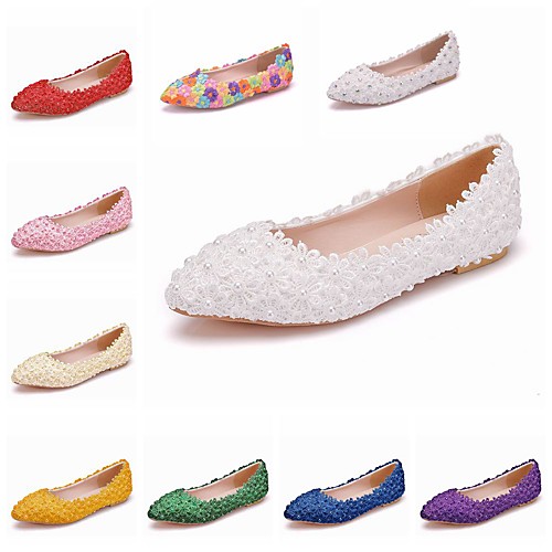 Women's Wedding Shoes Flat Heel Pointed Toe Wedding Flats Vintage Sexy Minimalism Wedding Party & Evening PU Satin Flower Lace Flower Solid Colored White Purple Yellow
Women's Wedding Shoes Flat Heel Pointed Toe Wedding Flats Vintage Sexy Minimalism Wedding Party & Evening PU Satin Flower Lace Flower Solid Colored White Purple Yellow