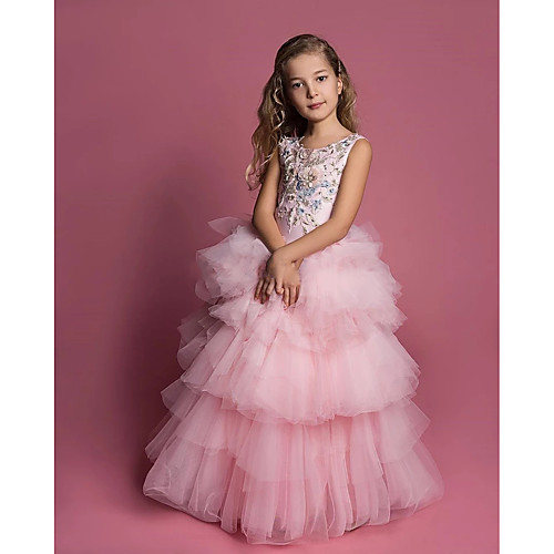 Princess Floor Length Flower Girl Dresses Party Lace Sleeveless Jewel Neck with Tier
Princess Floor Length Flower Girl Dresses Party Lace Sleeveless Jewel Neck with Tier