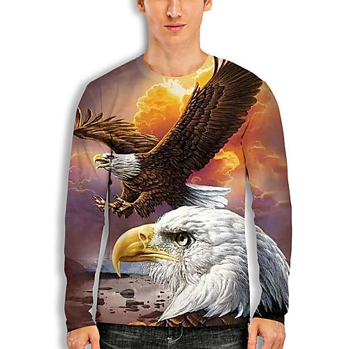 Men's T shirt 3D Print Graphic Eagle Animal Print Long Sleeve Daily Tops Basic Casual Orange
Men's T shirt 3D Print Graphic Eagle Animal Print Long Sleeve Daily Tops Basic Casual Orange