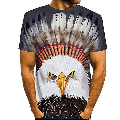 Men's T shirt 3D Print Graphic Eagle Animal Print Short Sleeve Daily Tops Basic Casual Gray
Men's T shirt 3D Print Graphic Eagle Animal Print Short Sleeve Daily Tops Basic Casual Gray