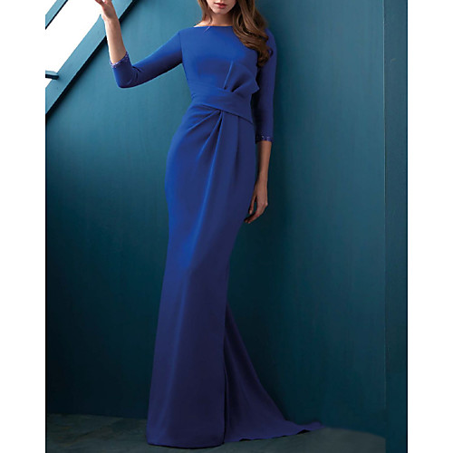 Mermaid / Trumpet Minimalist Elegant Wedding Guest Formal Evening Dress Boat Neck 3/4 Length Sleeve Sweep / Brush Train Stretch Satin with Sleek 2021
Mermaid / Trumpet Minimalist Elegant Wedding Guest Formal Evening Dress Boat Neck 3/4 Length Sleeve Sweep / Brush Train Stretch Satin with Sleek 2021