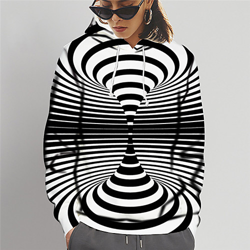 Women's Pullover Hoodie Sweatshirt Striped 3D Print Daily Sports 3D Print Active Casual Hoodies Sweatshirts Black
Women's Pullover Hoodie Sweatshirt Striped 3D Print Daily Sports 3D Print Active Casual Hoodies Sweatshirts Black