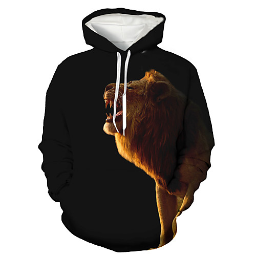Men's Pullover Hoodie Sweatshirt 3D Lion Animal Print Hooded Daily Holiday 3D Print 3D Print Hoodies Sweatshirts Long Sleeve Black
Men's Pullover Hoodie Sweatshirt 3D Lion Animal Print Hooded Daily Holiday 3D Print 3D Print Hoodies Sweatshirts Long Sleeve Black