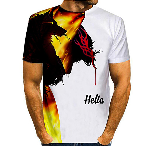 Men's T shirt 3D Print Graphic 3D Animal Print Short Sleeve Casual Tops Simple Classic White
Men's T shirt 3D Print Graphic 3D Animal Print Short Sleeve Casual Tops Simple Classic White