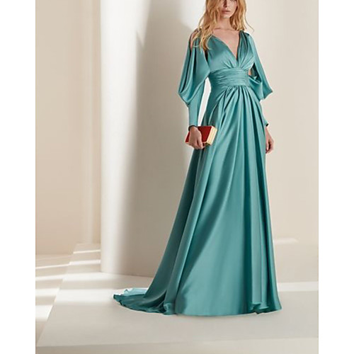 A-Line Beautiful Back Sexy Engagement Formal Evening Dress V Neck Long Sleeve Court Train Charmeuse with Pleats 2021
A-Line Beautiful Back Sexy Engagement Formal Evening Dress V Neck Long Sleeve Court Train Charmeuse with Pleats 2021
