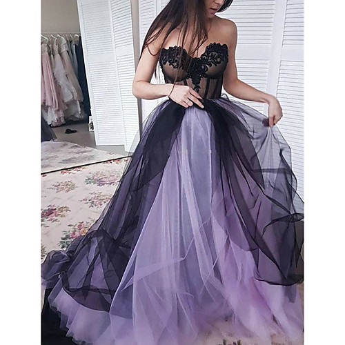 A-Line Color Block Sexy Engagement Formal Evening Dress Sweetheart Neckline Sleeveless Chapel Train Lace Tulle with Tier Appliques 2021
A-Line Color Block Sexy Engagement Formal Evening Dress Sweetheart Neckline Sleeveless Chapel Train Lace Tulle with Tier Appliques 2021