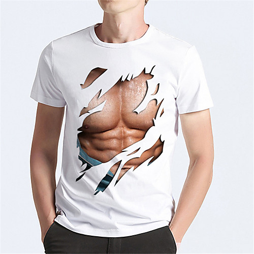 Men's Tee T shirt 3D Print Graphic Muscle 3D Print Short Sleeve Daily Tops Casual Funny Sports Round Neck White / Black White Black / Summer
Men's Tee T shirt 3D Print Graphic Muscle 3D Print Short Sleeve Daily Tops Casual Funny Sports Round Neck White / Black White Black / Summer