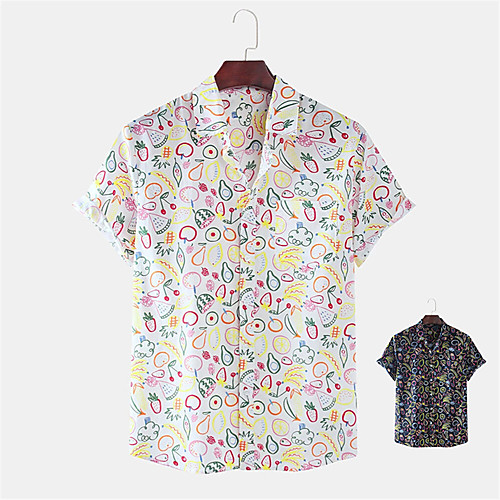 Men's Shirt Other Prints Fruit Button-Down Print Short Sleeve Daily Tops 100% Cotton Casual Hawaiian White Blue
Men's Shirt Other Prints Fruit Button-Down Print Short Sleeve Daily Tops 100% Cotton Casual Hawaiian White Blue