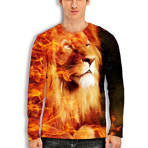 Men's T shirt 3D Print Graphic 3D Animal Print Long Sleeve Casual Tops Cartoon Classic Round Neck Orange
Men's T shirt 3D Print Graphic 3D Animal Print Long Sleeve Casual Tops Cartoon Classic Round Neck Orange