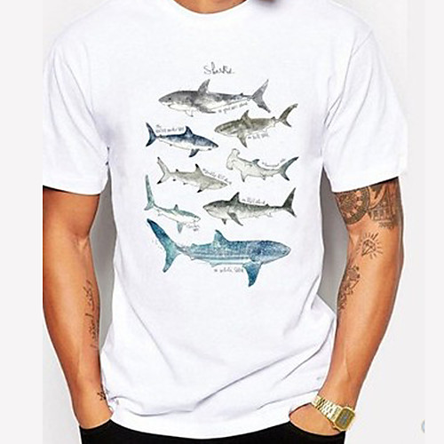Men's T shirt Shirt 3D Print Graphic Fish Animal Print Short Sleeve Daily Tops Casual Cute Round Neck White / Summer
Men's T shirt Shirt 3D Print Graphic Fish Animal Print Short Sleeve Daily Tops Casual Cute Round Neck White / Summer