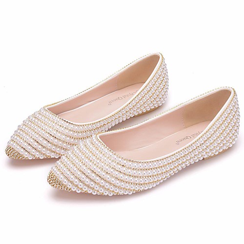 Women's Wedding Shoes Flat Heel Pointed Toe Wedding Flats Vintage Sexy Minimalism Wedding Party & Evening PU Rhinestone Pearl Sparkling Glitter Solid Colored Beige
Women's Wedding Shoes Flat Heel Pointed Toe Wedding Flats Vintage Sexy Minimalism Wedding Party & Evening PU Rhinestone Pearl Sparkling Glitter Solid Colored Beige
