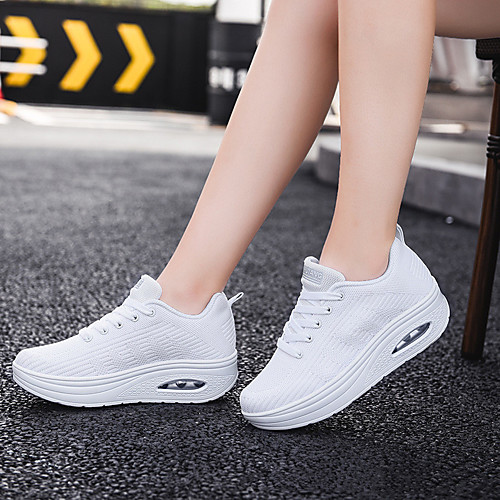 Women's Trainers Athletic Shoes Wedge Heel Round Toe Sporty Casual Athletic Outdoor Running Shoes Walking Shoes Swing Shoes Tissage Volant Lace-up Solid Colored White Red Black
Women's Trainers Athletic Shoes Wedge Heel Round Toe Sporty Casual Athletic Outdoor Running Shoes Walking Shoes Swing Shoes Tissage Volant Lace-up Solid Colored White Red Black
