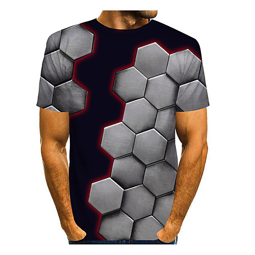 Men's T shirt Shirt 3D Print 3D Geometry 3D Print Short Sleeve Daily Tops Casual Fashion Round Neck Gray / Summer
Men's T shirt Shirt 3D Print 3D Geometry 3D Print Short Sleeve Daily Tops Casual Fashion Round Neck Gray / Summer