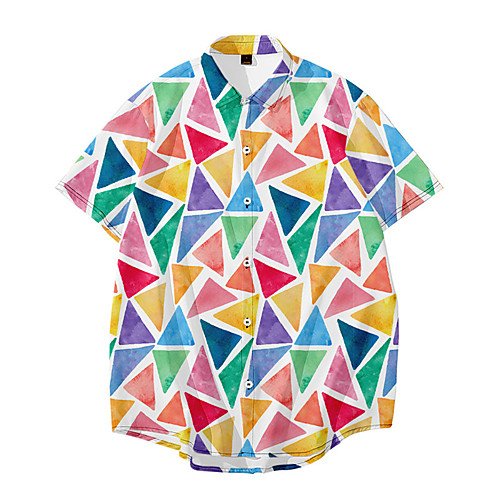 Men's Shirt 3D Print Geometric Button-Down 3D Print Short Sleeve Daily Tops Casual Fashion Hawaiian Rainbow
Men's Shirt 3D Print Geometric Button-Down 3D Print Short Sleeve Daily Tops Casual Fashion Hawaiian Rainbow