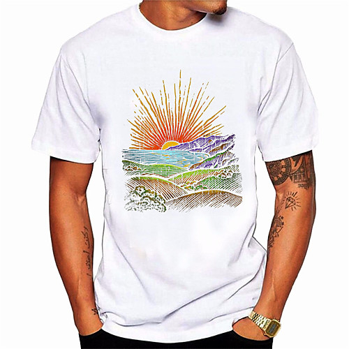 Men's Unisex T shirt Shirt Hot Stamping Rainbow Plus Size Print Short Sleeve Daily Tops 100% Cotton Basic Casual Round Neck Blue Purple Brown / Summer
Men's Unisex T shirt Shirt Hot Stamping Rainbow Plus Size Print Short Sleeve Daily Tops 100% Cotton Basic Casual Round Neck Blue Purple Brown / Summer