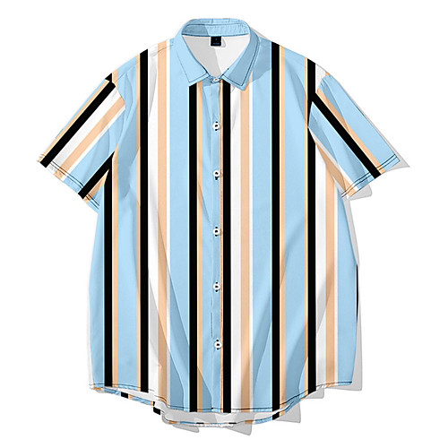 Men's Shirt Other Prints Striped Button-Down Print Short Sleeve Daily Tops Casual Fashion Blue Purple Yellow
Men's Shirt Other Prints Striped Button-Down Print Short Sleeve Daily Tops Casual Fashion Blue Purple Yellow