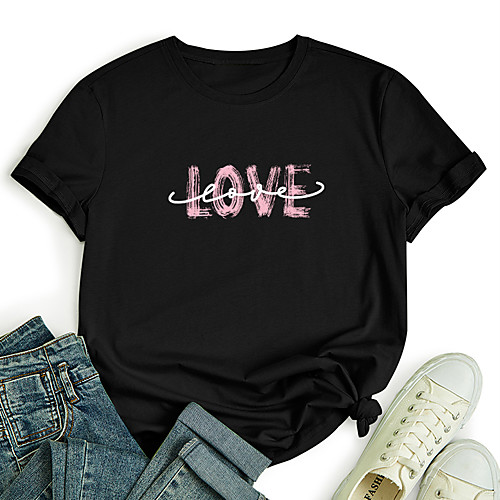 Women's T shirt Graphic Text Letter Print Round Neck Tops 100% Cotton Basic Basic Top White Black Blue
Women's T shirt Graphic Text Letter Print Round Neck Tops 100% Cotton Basic Basic Top White Black Blue