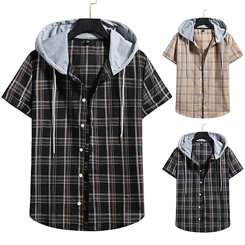 Men's Shirt non-printing Lattice Color Block Plus Size Drawstring Short Sleeve Daily Tops Vintage Streetwear Hooded Khaki Black Navy Blue
Men's Shirt non-printing Lattice Color Block Plus Size Drawstring Short Sleeve Daily Tops Vintage Streetwear Hooded Khaki Black Navy Blue