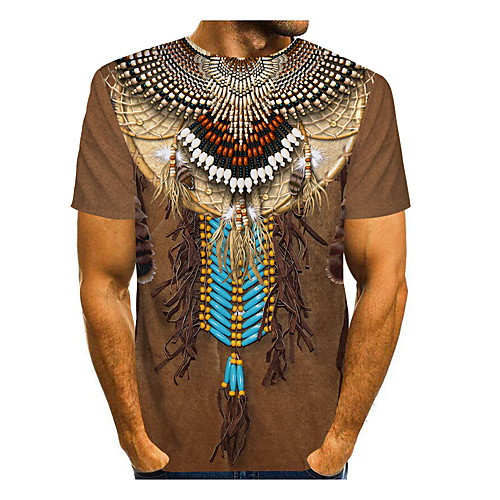 Men's T shirt Shirt Solid Colored Tribal 3D Patchwork Print Short Sleeve Daily Tops Basic Streetwear Round Neck Khaki
Men's T shirt Shirt Solid Colored Tribal 3D Patchwork Print Short Sleeve Daily Tops Basic Streetwear Round Neck Khaki