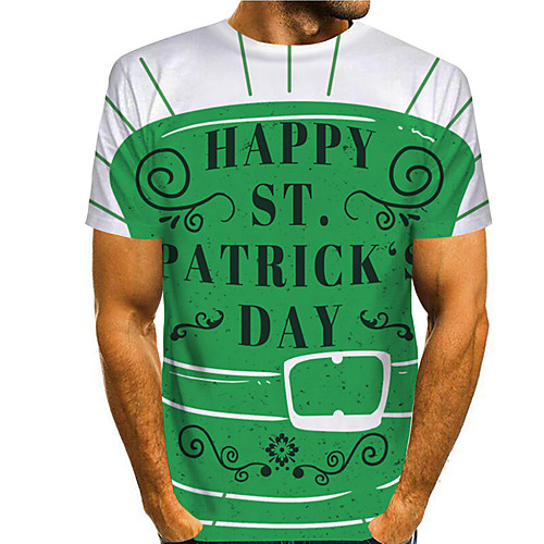 Men's T shirt 3D Print Graphic Prints Saint Patrick Day Letter 3D Print Short Sleeve Daily Tops Casual Fashion Green
Men's T shirt 3D Print Graphic Prints Saint Patrick Day Letter 3D Print Short Sleeve Daily Tops Casual Fashion Green