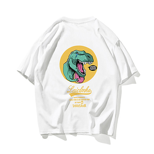 Men's Unisex T shirt Hot Stamping Dinosaur Animal Plus Size Print Short Sleeve Daily Tops 100% Cotton Basic Casual White Black
Men's Unisex T shirt Hot Stamping Dinosaur Animal Plus Size Print Short Sleeve Daily Tops 100% Cotton Basic Casual White Black
