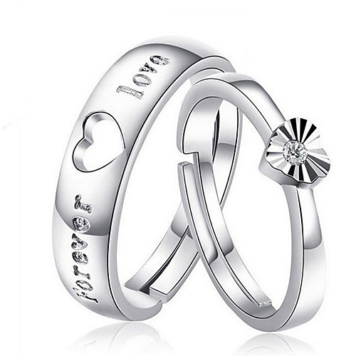 Couple Rings Synthetic Diamond Solitaire Silver S925 Sterling Silver Love Precious Elegant Fashion 1 Pair Adjustable / Couple's / Adjustable Ring 
Couple Rings Synthetic Diamond Solitaire Silver S925 Sterling Silver Love Precious Elegant Fashion 1 Pair Adjustable / Couple's / Adjustable Ring