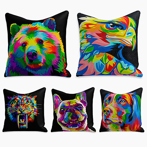 5 pcs Faux Linen Pillow Cover, Animal Simple Casual Square Polyester Traditional Classic
5 pcs Faux Linen Pillow Cover, Animal Simple Casual Square Polyester Traditional Classic