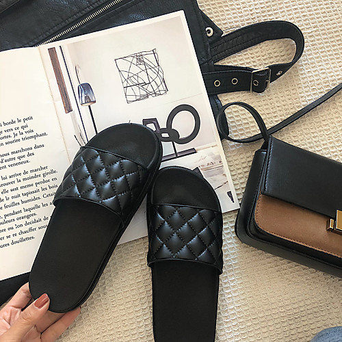 Women's Slippers & Flip-Flops Flat Heel Round Toe Casual Home Walking Shoes PVC Solid Colored Black
Women's Slippers & Flip-Flops Flat Heel Round Toe Casual Home Walking Shoes PVC Solid Colored Black