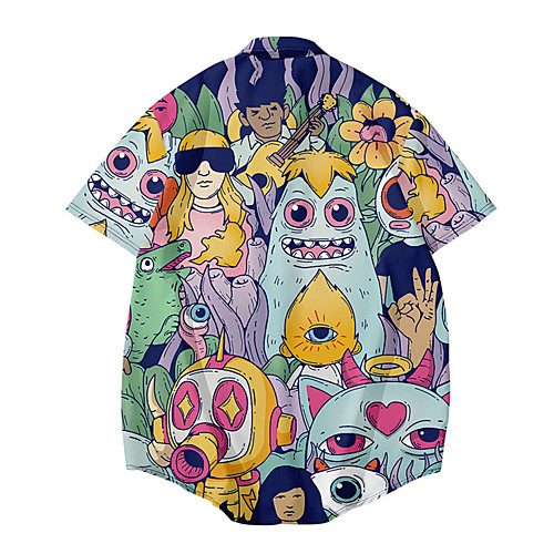 Men's Shirt 3D Print Halloween Skull Button-Down 3D Print Short Sleeve Halloween Tops Casual Fashion Green Rainbow
Men's Shirt 3D Print Halloween Skull Button-Down 3D Print Short Sleeve Halloween Tops Casual Fashion Green Rainbow