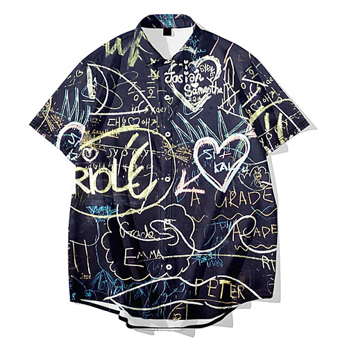 Men's Shirt 3D Print Graffiti 3D Print Button-Down Short Sleeve Daily Tops Casual Fashion Hawaiian Black / White Black / Gray Yellow / Summer / Beach
Men's Shirt 3D Print Graffiti 3D Print Button-Down Short Sleeve Daily Tops Casual Fashion Hawaiian Black / White Black / Gray Yellow / Summer / Beach