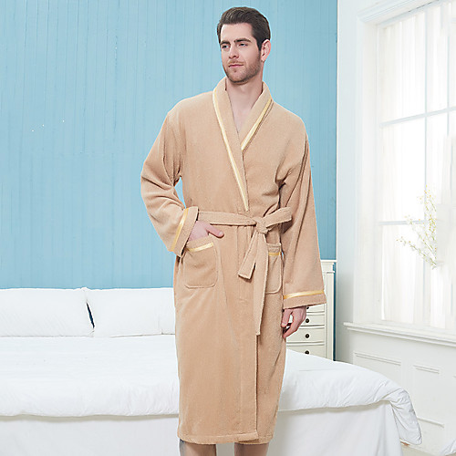 Superior Quality Unisex Bath Robe, Coffee/Yellow/White/Pink/Blue Pure Cotton Breathable Long Sleeve Solid Colored Nightgown Comfortable in Summer
Superior Quality Unisex Bath Robe, Coffee/Yellow/White/Pink/Blue Pure Cotton Breathable Long Sleeve Solid Colored Nightgown Comfortable in Summer