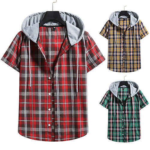 Men's Shirt non-printing Lattice Color Block Plus Size Drawstring Short Sleeve Daily Tops Vintage Streetwear Red Yellow Green
Men's Shirt non-printing Lattice Color Block Plus Size Drawstring Short Sleeve Daily Tops Vintage Streetwear Red Yellow Green