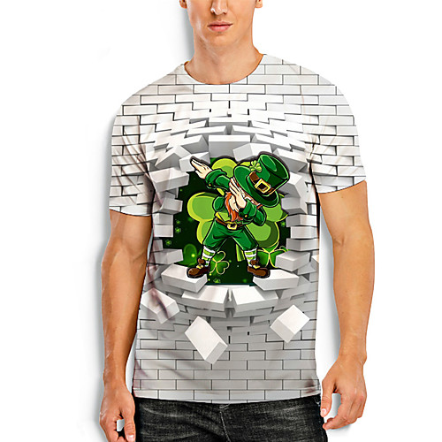 Men's T shirt 3D Print Plants Graphic Prints Saint Patrick Day 3D Print Short Sleeve Daily Tops Casual Fashion Gray / White
Men's T shirt 3D Print Plants Graphic Prints Saint Patrick Day 3D Print Short Sleeve Daily Tops Casual Fashion Gray / White