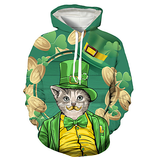Men's Pullover Hoodie Sweatshirt Cat Graphic Prints Saint Patrick Day Print Hooded Daily Holiday 3D Print 3D Print Hoodies Sweatshirts Long Sleeve Green
Men's Pullover Hoodie Sweatshirt Cat Graphic Prints Saint Patrick Day Print Hooded Daily Holiday 3D Print 3D Print Hoodies Sweatshirts Long Sleeve Green