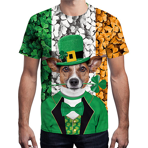Men's T shirt 3D Print Graphic Prints Saint Patrick Day Animal 3D Print Short Sleeve Casual Tops Fashion Classic Green
Men's T shirt 3D Print Graphic Prints Saint Patrick Day Animal 3D Print Short Sleeve Casual Tops Fashion Classic Green