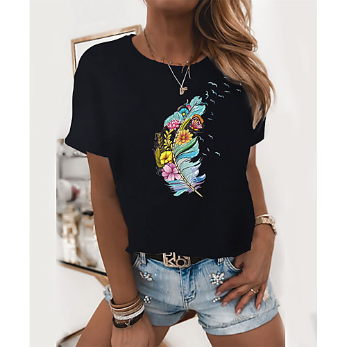 Women's Going out Butterfly T shirt Graphic Flower Print Round Neck Basic Tops 100% Cotton White Black
Women's Going out Butterfly T shirt Graphic Flower Print Round Neck Basic Tops 100% Cotton White Black