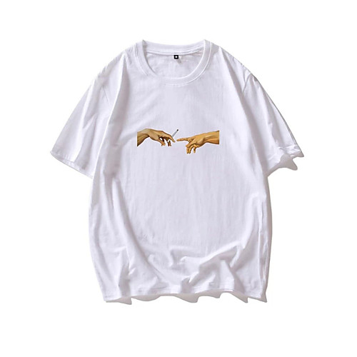 Men's Unisex T shirt Hot Stamping Hand Plus Size Print Short Sleeve Casual Tops 100% Cotton Casual Fashion White Black
Men's Unisex T shirt Hot Stamping Hand Plus Size Print Short Sleeve Casual Tops 100% Cotton Casual Fashion White Black