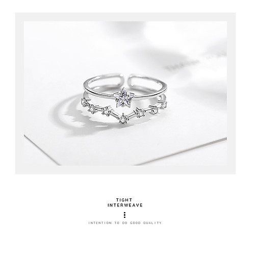 Adjustable Ring Synthetic Diamond Double Layered Silver S925 Sterling Silver Star Elegant Cute 1pc Adjustable / Women's
Adjustable Ring Synthetic Diamond Double Layered Silver S925 Sterling Silver Star Elegant Cute 1pc Adjustable / Women's