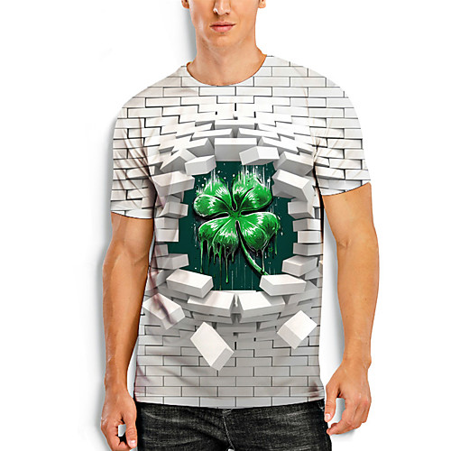 Men's T shirt 3D Print Plants Graphic Prints Saint Patrick Day 3D Print Short Sleeve Daily Tops Casual Fashion Gray / White
Men's T shirt 3D Print Plants Graphic Prints Saint Patrick Day 3D Print Short Sleeve Daily Tops Casual Fashion Gray / White