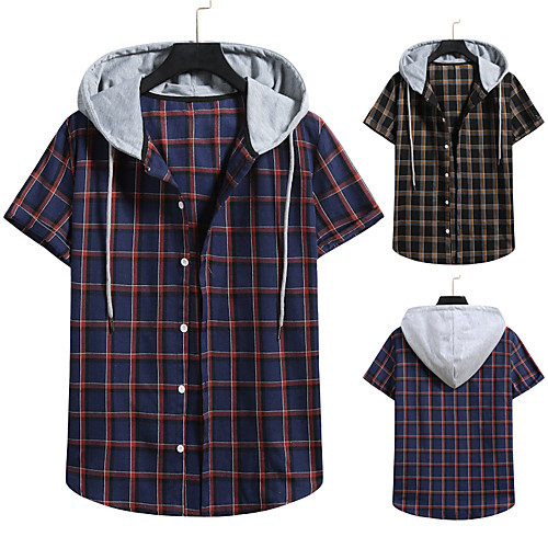 Men's Shirt non-printing Lattice Color Block Plus Size Drawstring Short Sleeve Daily Tops Vintage Streetwear Hooded Black Red
Men's Shirt non-printing Lattice Color Block Plus Size Drawstring Short Sleeve Daily Tops Vintage Streetwear Hooded Black Red
