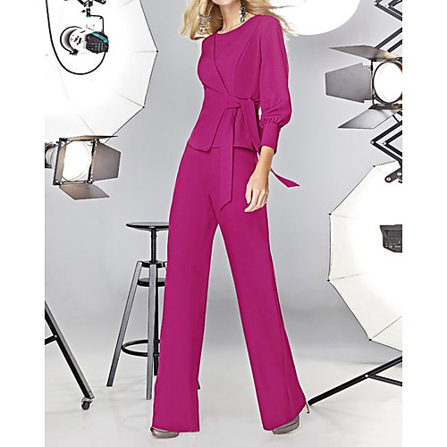 Jumpsuits Mother of the Bride Dress Elegant Jewel Neck Floor Length Chiffon Half Sleeve with Pleats 2021
Jumpsuits Mother of the Bride Dress Elegant Jewel Neck Floor Length Chiffon Half Sleeve with Pleats 2021